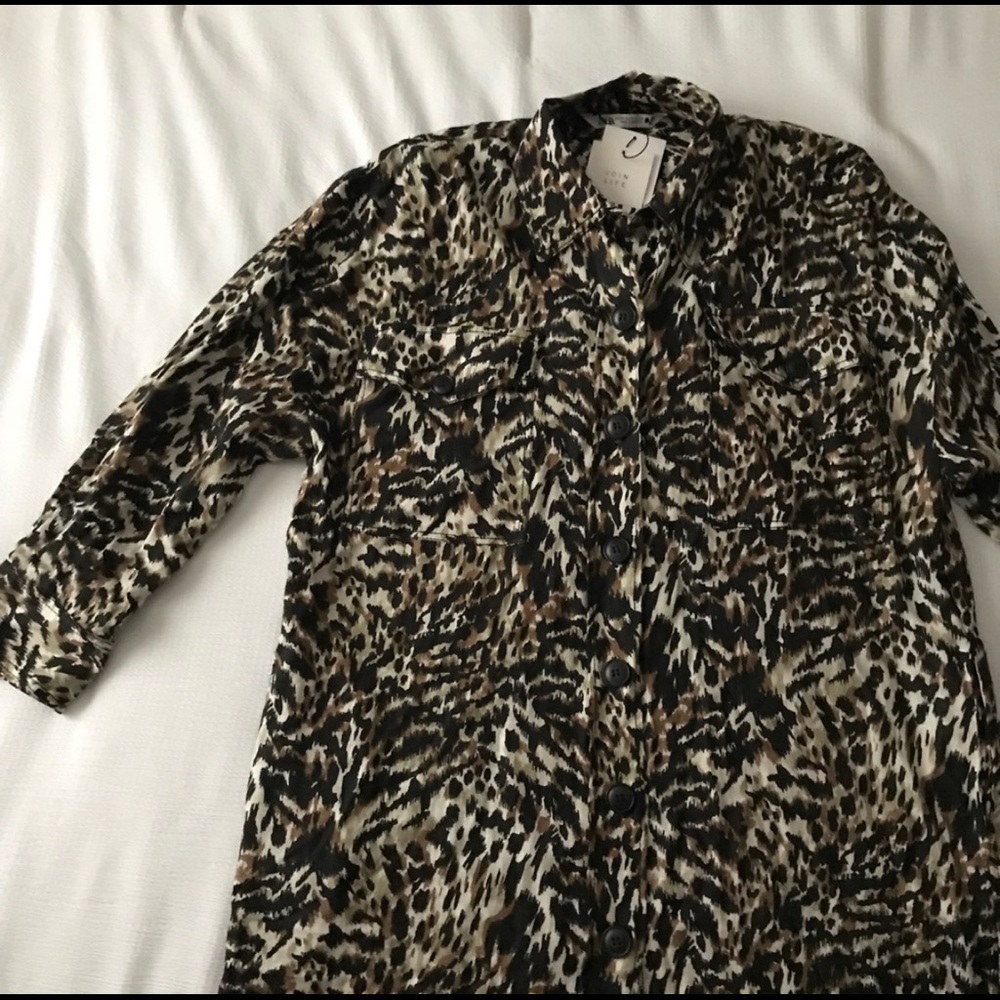 NWT Zara Leopard Print shirtdress shirt dress - Picture 9 of 10